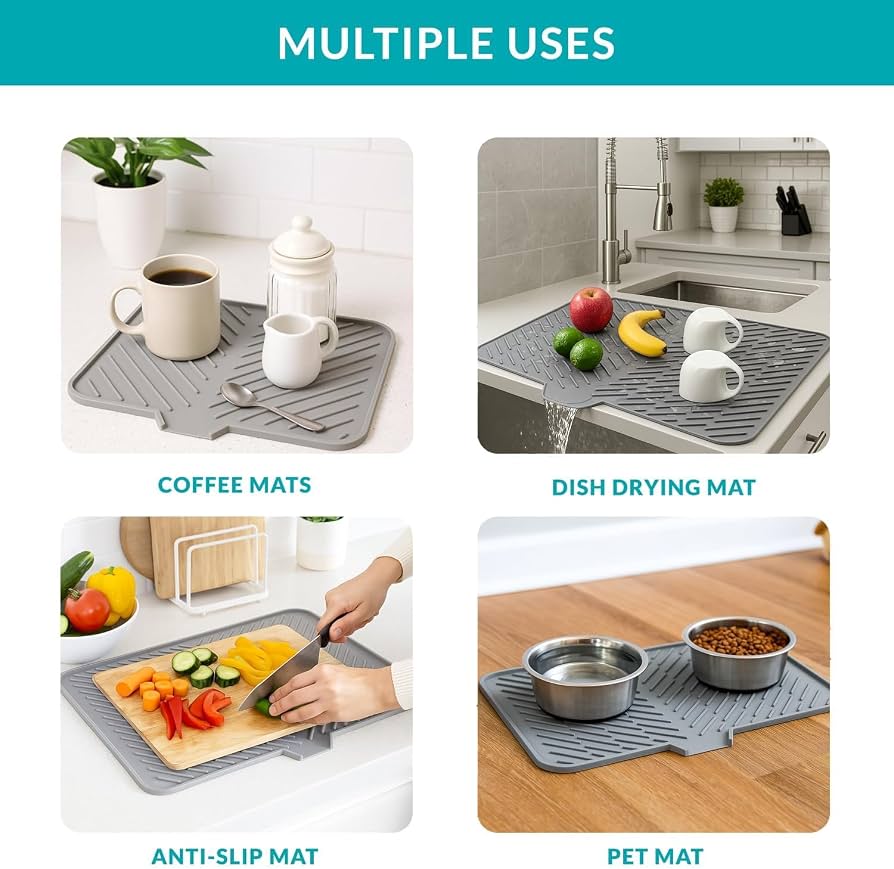 Silicone Dish Drying Mat for Kitchen